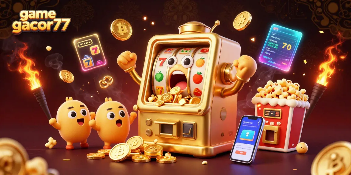 Cara bermain game gacor77 dengan slot mesin emas yang berlimpah koin dan elemen kasino lainnya.