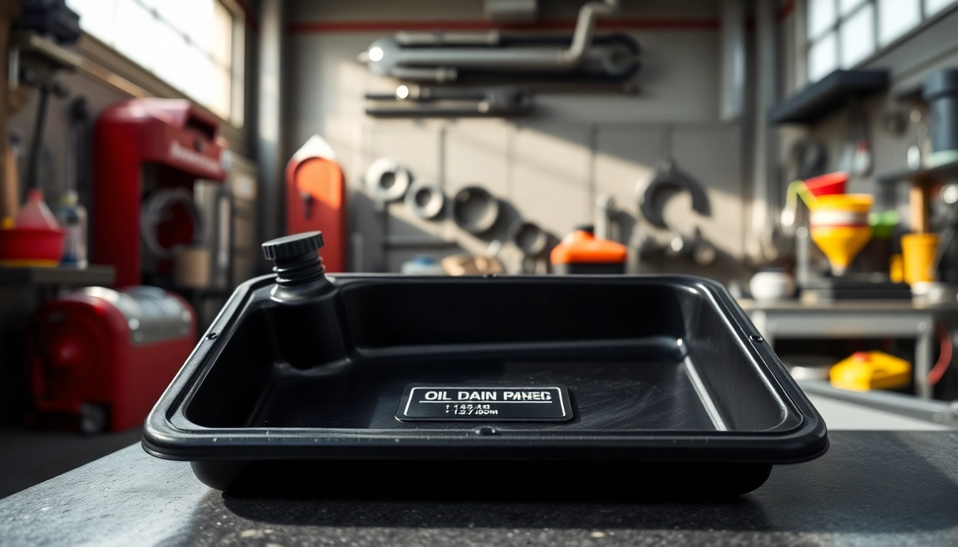 Efficient oil drain pan with spill-proof spout and measurement markings for easy usage.
