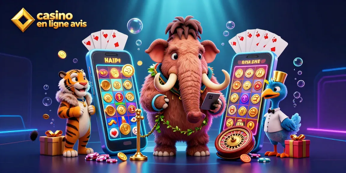 Vérifiez les avis des casinos en ligne avec des personnages originaux dans une scène animée.