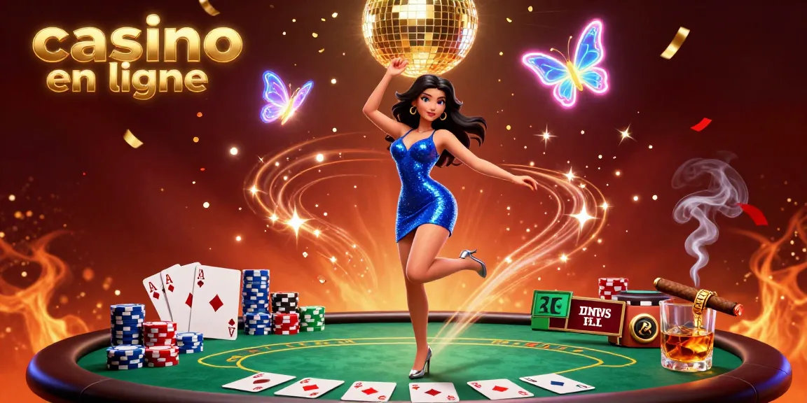 Vivez l'action vibrante du casino en ligne avec des danseurs glamours et des éléments néon ludiques.