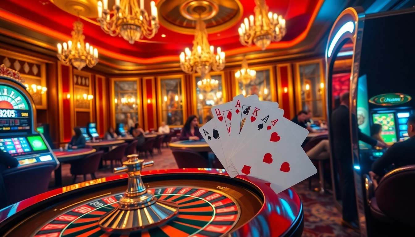 Découvrez une action palpitante dans un casino en ligne argent réel avec une roulette qui tourne et des jetons de poker vibrants.