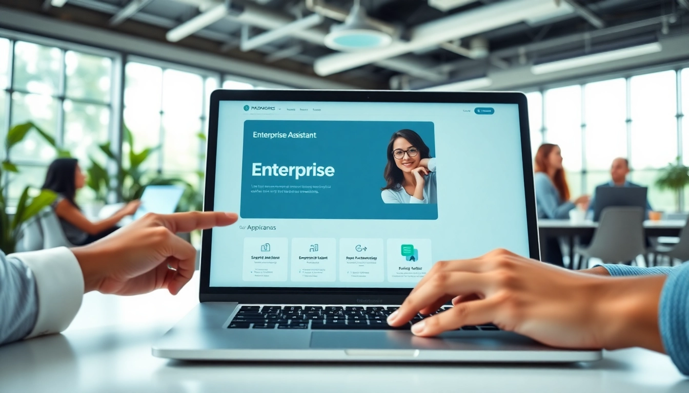 Engaging display of an enterprise assistant SaaS in action, showcasing teamwork in a professional environment.