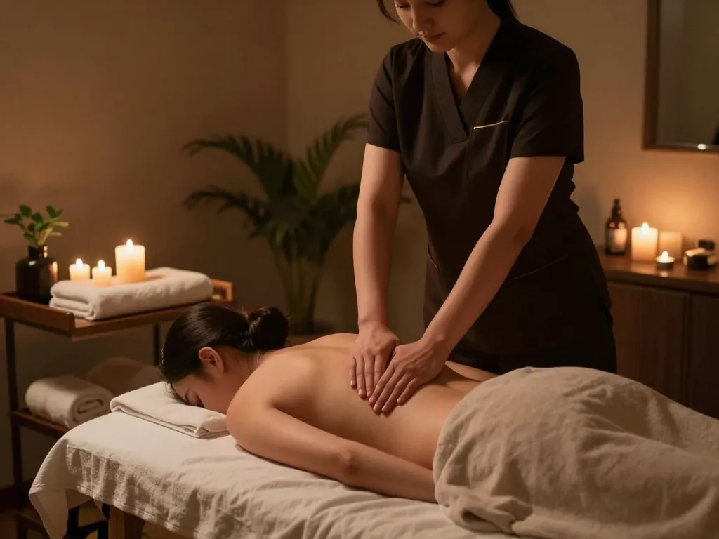 Swedish massage therapy session with soothing ambiance and relaxing atmosphere