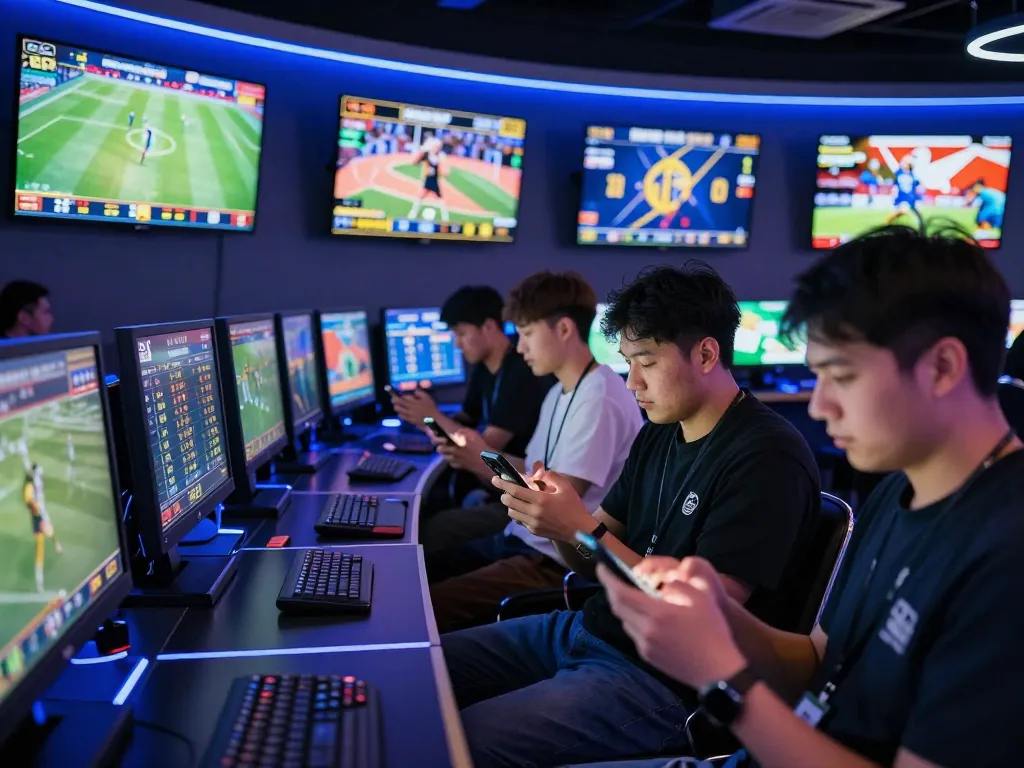 Kèo nhà cái highlights dynamic sports betting environment with live match odds and engaged bettors.