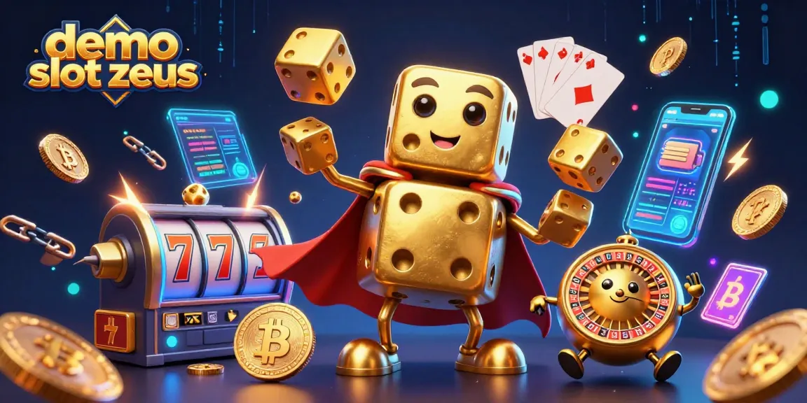 Spin the reels and win big with demo slot zeus in this colorful 3D casino illustration.