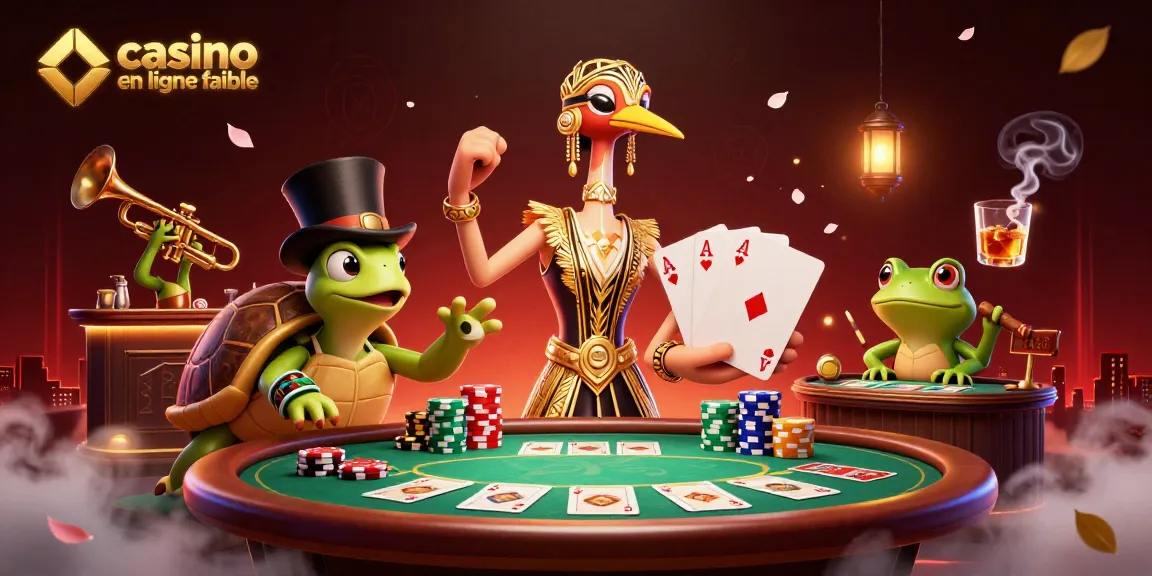 Jouer au casino en ligne fiable avec des personnages colorés et des éléments de poker captivants.