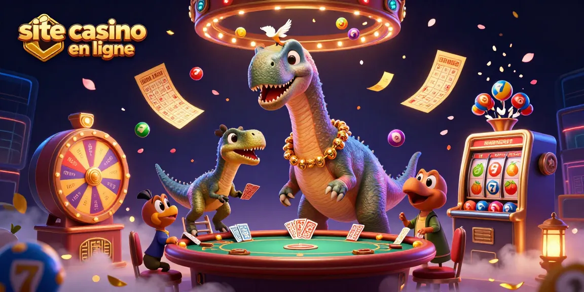 Visitez un site casino en ligne où un brontosaurus interactif participe à des jeux de loterie
