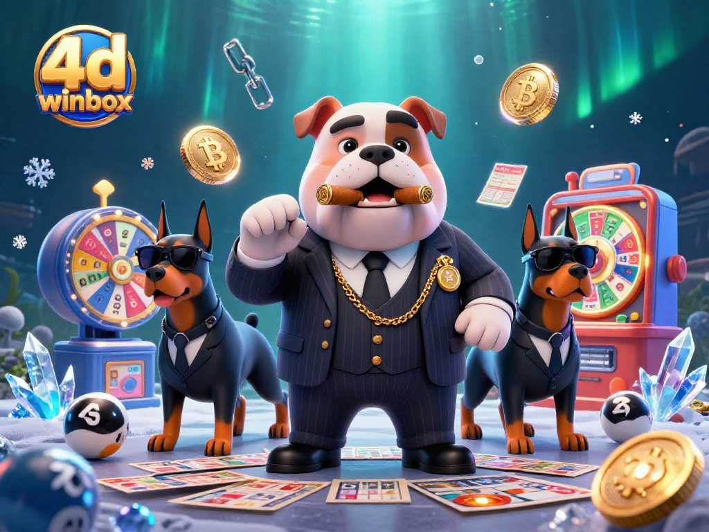 Experience the thrill of 4d winbox with vibrant lottery elements and characters in a colorful scene.