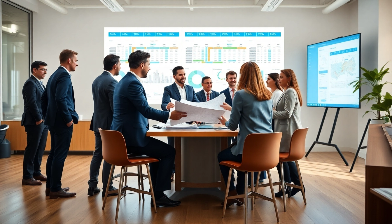 Promoting construction advocacy through collaborative discussions in a modern office setting.