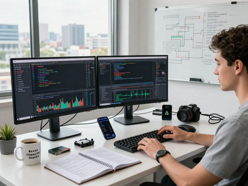 DAX index quote API integration being developed in a modern tech workspace
