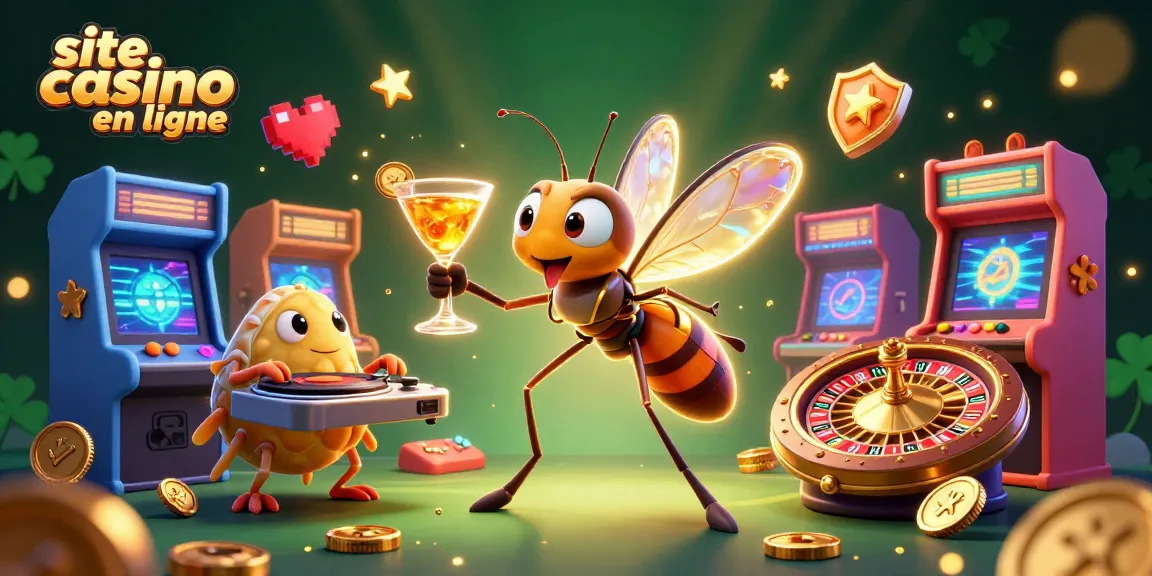 Un site casino en ligne dynamique avec un moustique mascotte vivant, un DJ trilobite et une roulette en spirale.