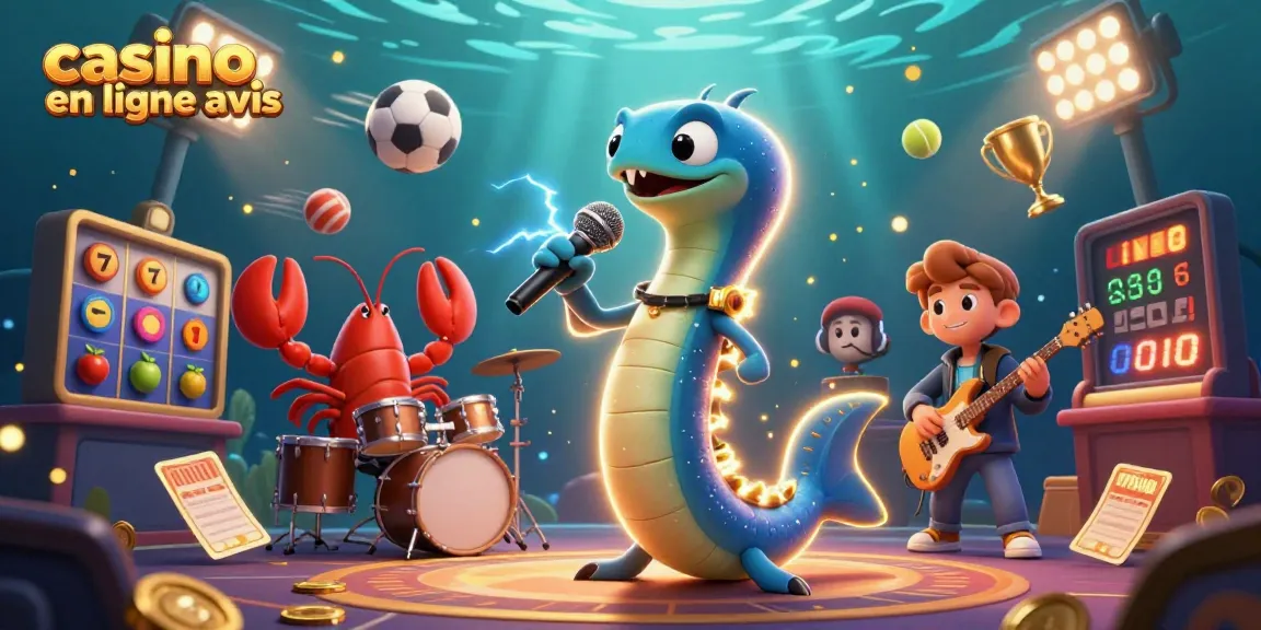 Animation illustrant un casino sous-marin avec des personnages animés, mettant en avant des avis sur casino en ligne.