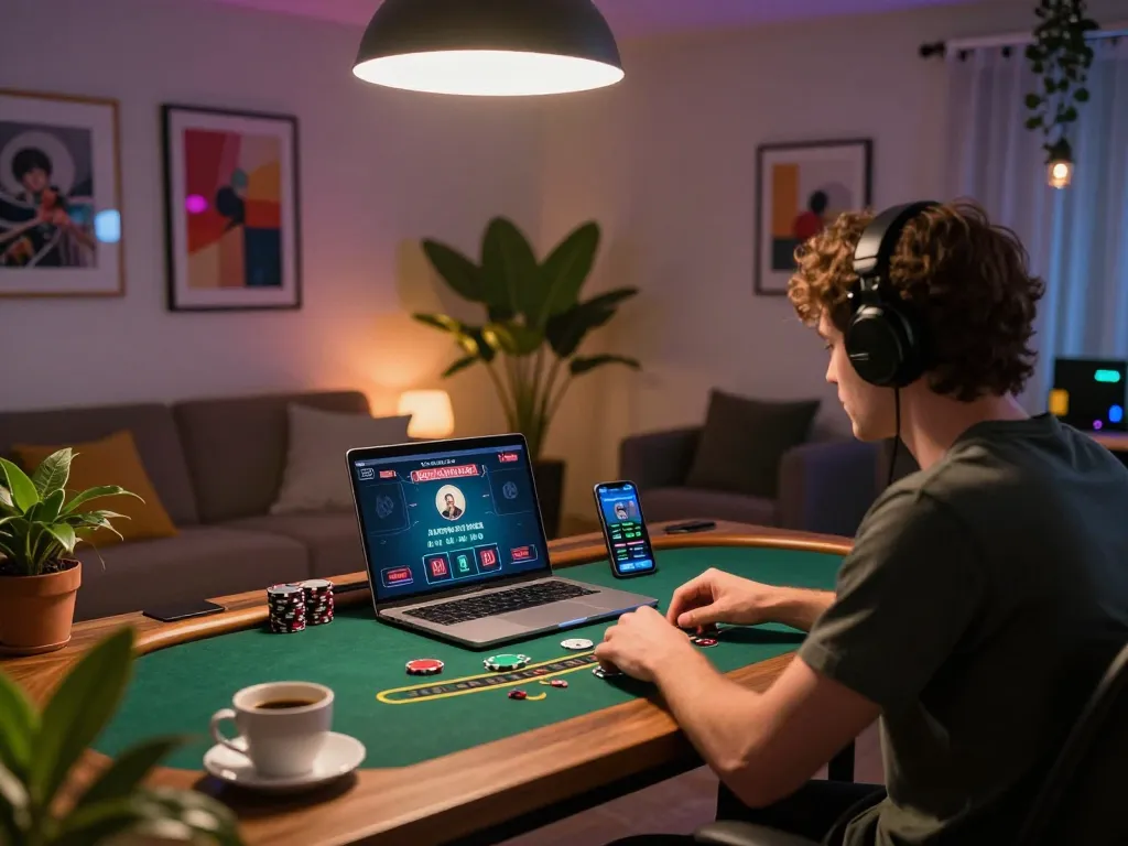 Play blackjack online at TG88 with an engaging gaming setup and vibrant atmosphere.