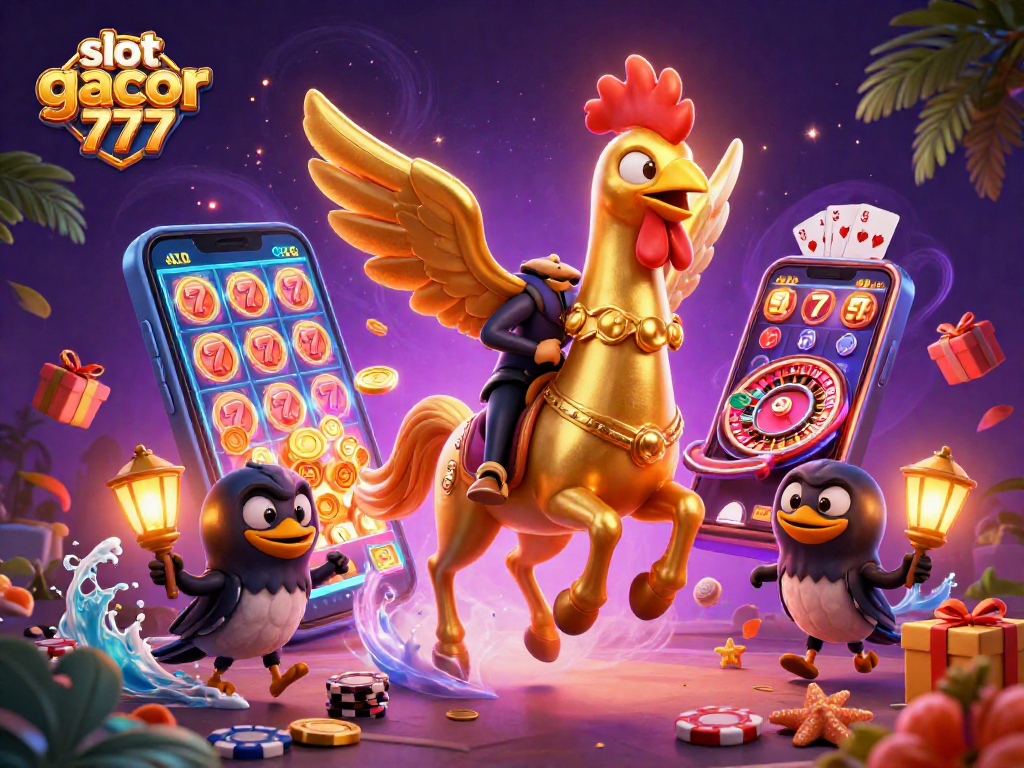 Spin and win big with slot gacor 777 in this dynamic 3D casino scene.