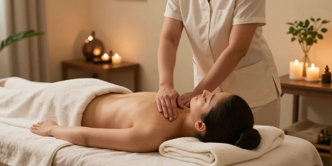 Swedish massage session in a tranquil spa setting with soft lighting and aromatic elements.