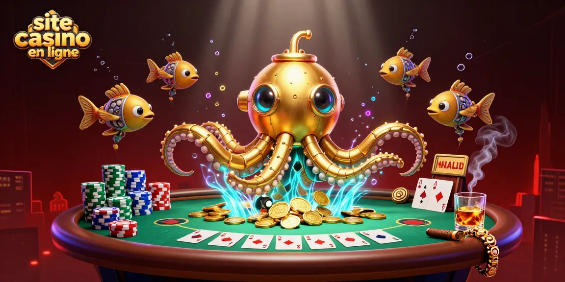 Jouer sur site casino en ligne avec un kraken sous-marin et des éléments de poker