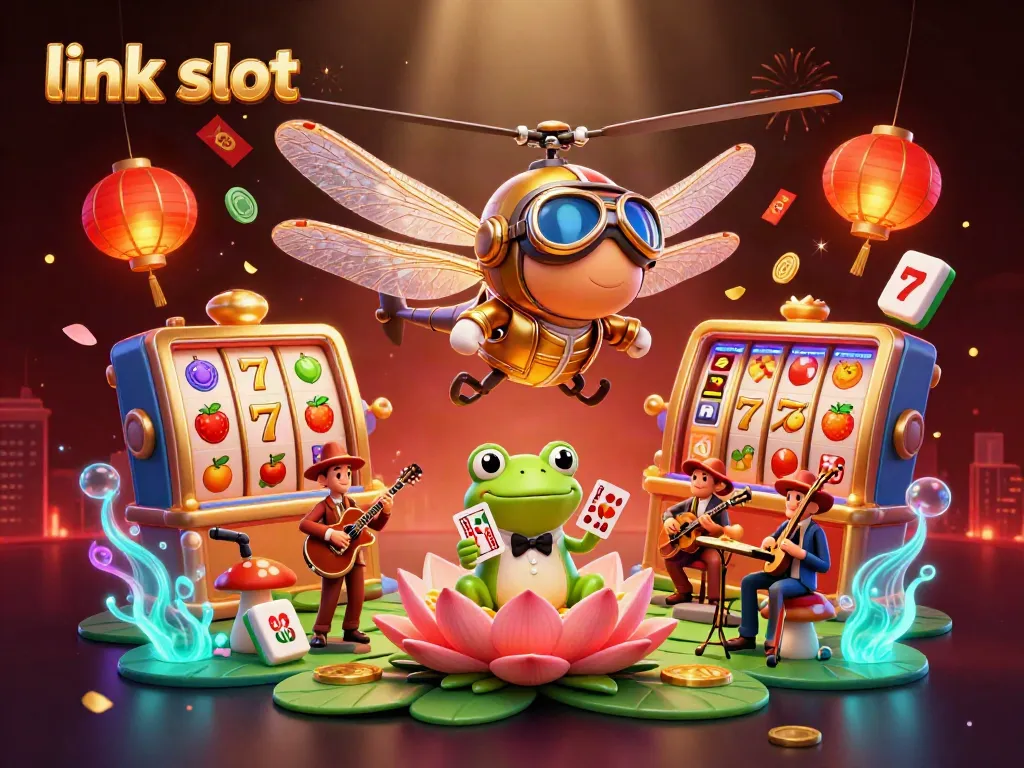 Menggugah keseruan bermain slot dengan link slot di kasino imajinasi, menampilkan pilot dan dealer kartu.