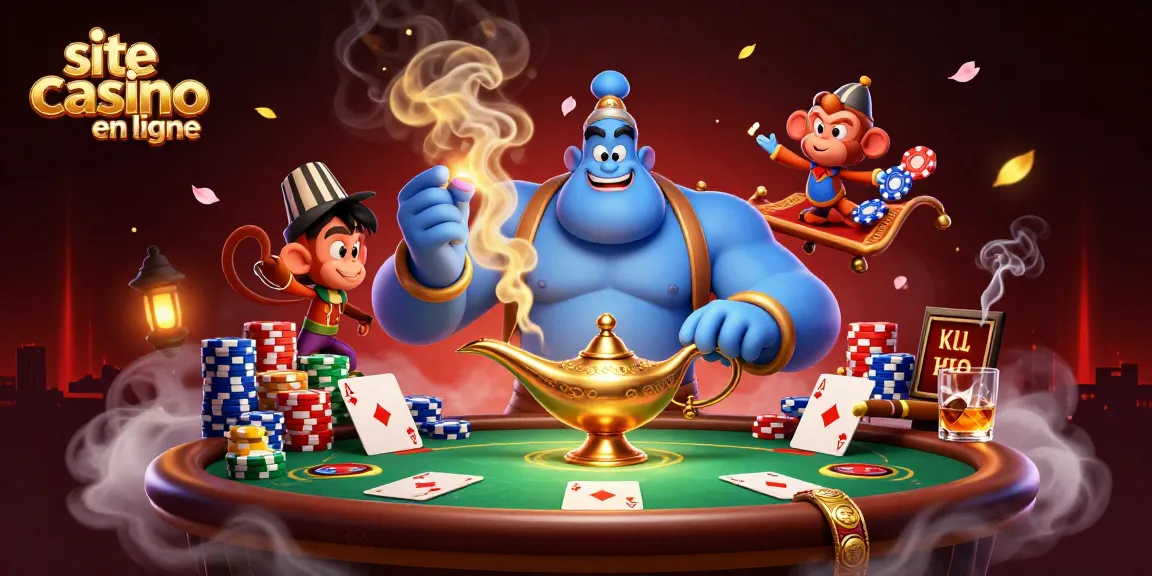 Découvrez le site casino en ligne avec un génie et un singe sur un tapis volant, poker mouvementé.