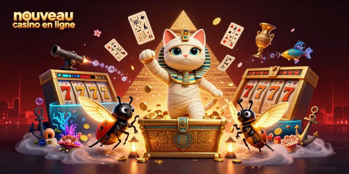 Découvrez le nouveau casino en ligne avec un chat égyptien, des pièces d'or, et des éléments de jeu dynamique.