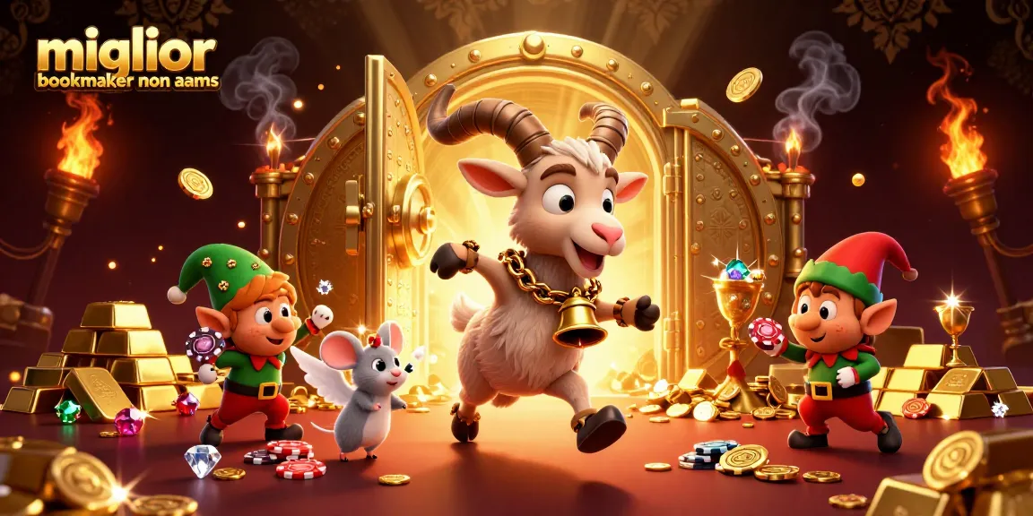 Scopri il miglior bookmaker non AAMS con un Krampus festoso in un casinò affollato di gemme preziose e jitters.