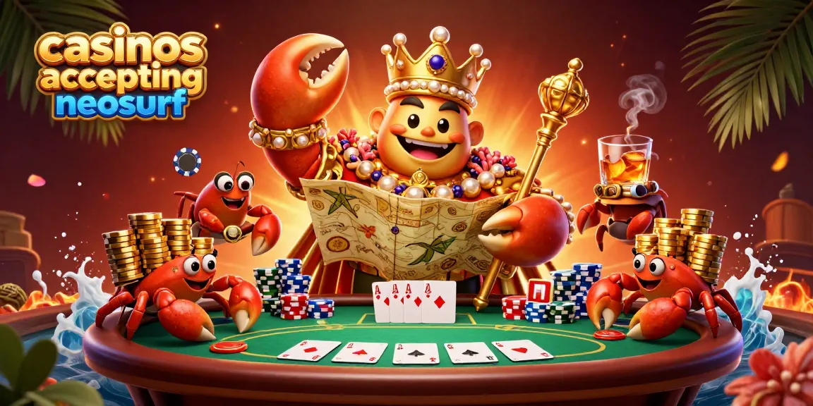 Engage with exciting casinos accepting neosurf, featuring vibrant 3D cartoon characters and casino elements.