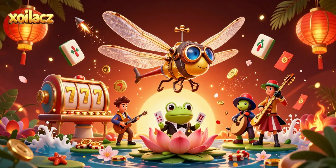 Engage with xoilacz in a vibrant casino scene featuring unique characters and dynamic gambling elements.