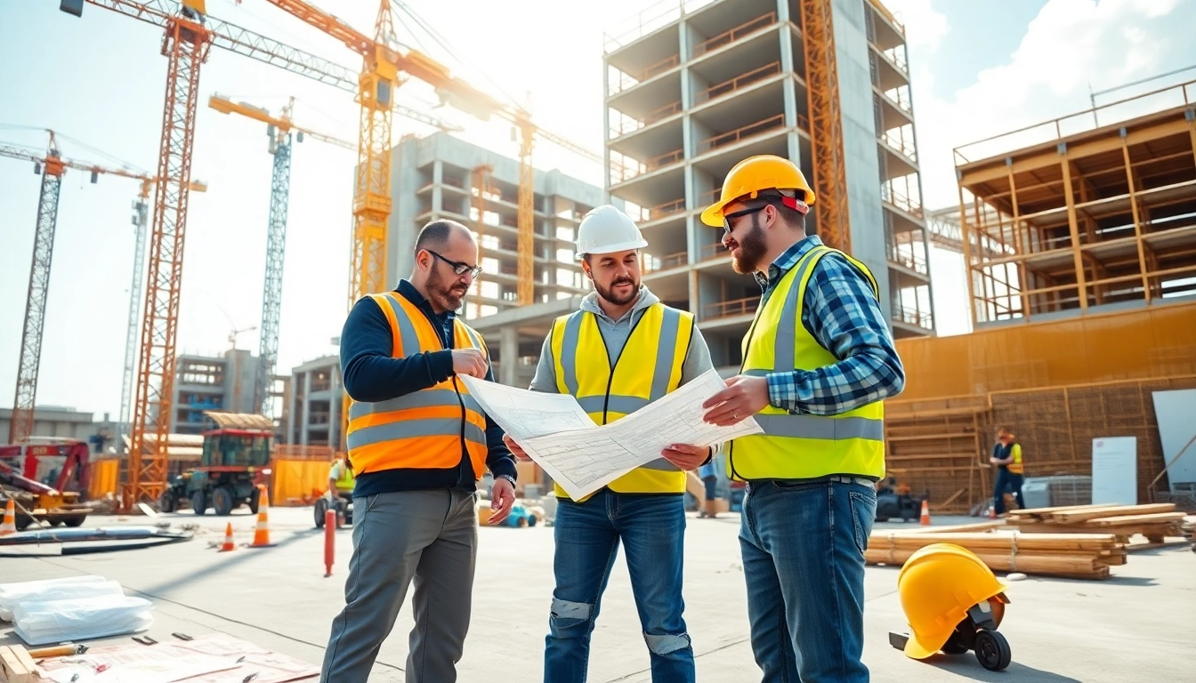 Fostering construction advocacy through teamwork at a busy construction site.