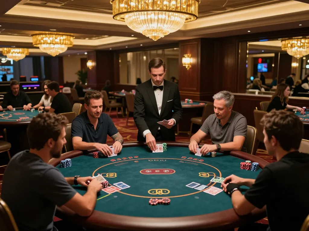Experience high-stakes gameplay at 789win's exclusive VIP poker room with intense players and professional dealers.