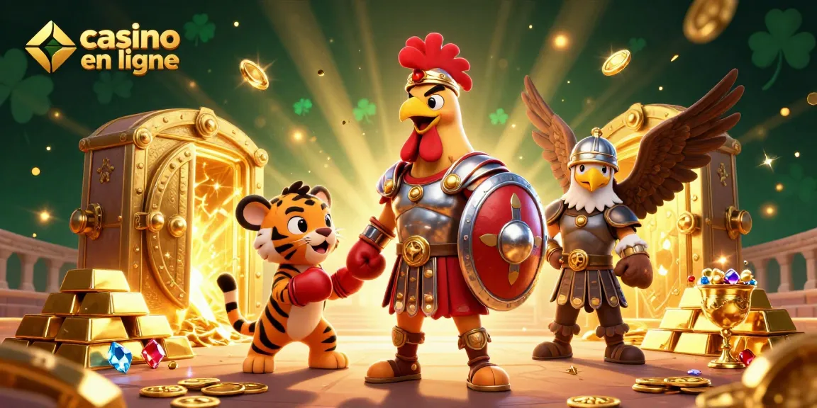 Participez à un gameplay excitant sur casino en ligne avec cette illustration 3D vibrante mettant en avant des éléments de jeu palpitants.