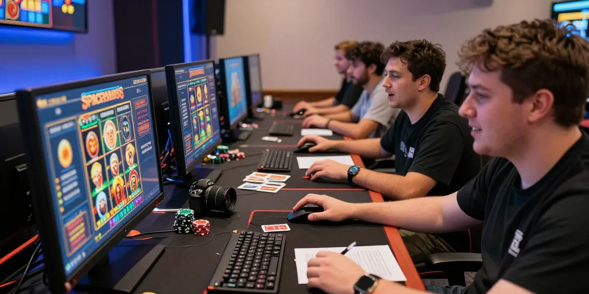 Players strategizing on Spaceman88 in a modern gaming setup with interactive screens and immersive atmosphere.