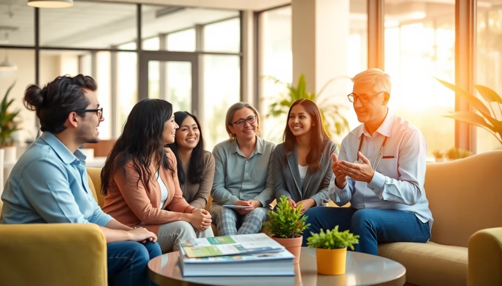 Encouraging health consultation with diverse individuals focused on well-being and wellness.