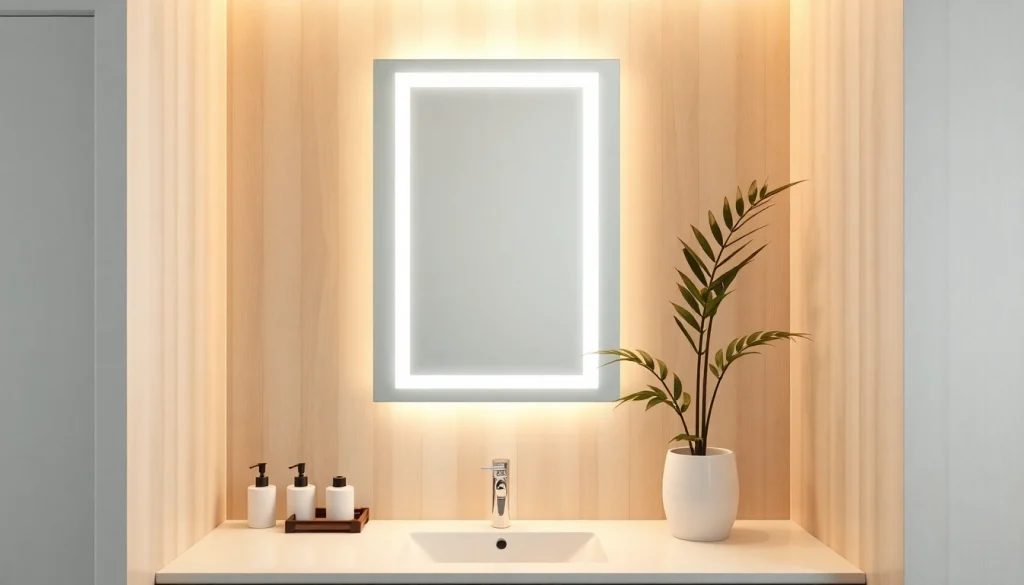 Entdecken Sie den spiegelschrank led mit eleganter Beleuchtung und modernem Design im Badezimmer.
