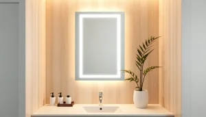 Entdecken Sie den spiegelschrank led mit eleganter Beleuchtung und modernem Design im Badezimmer.