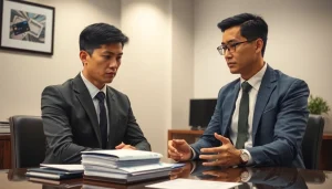 카드깡에 대한 심각한 대화를 나누는 두 사람의 모습