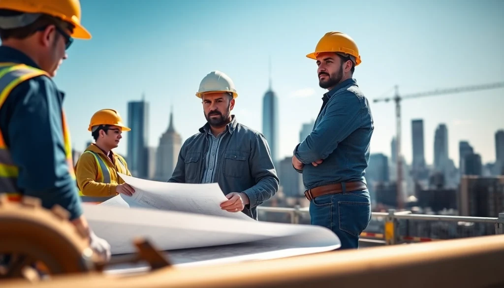 Manhattan Commercial General Contractor overseeing a construction project in NYC showcasing expert teamwork and quality.