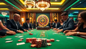 Players experience the thrill of baccarat at 789bet's luxurious casino, showcasing excitement and strategy.