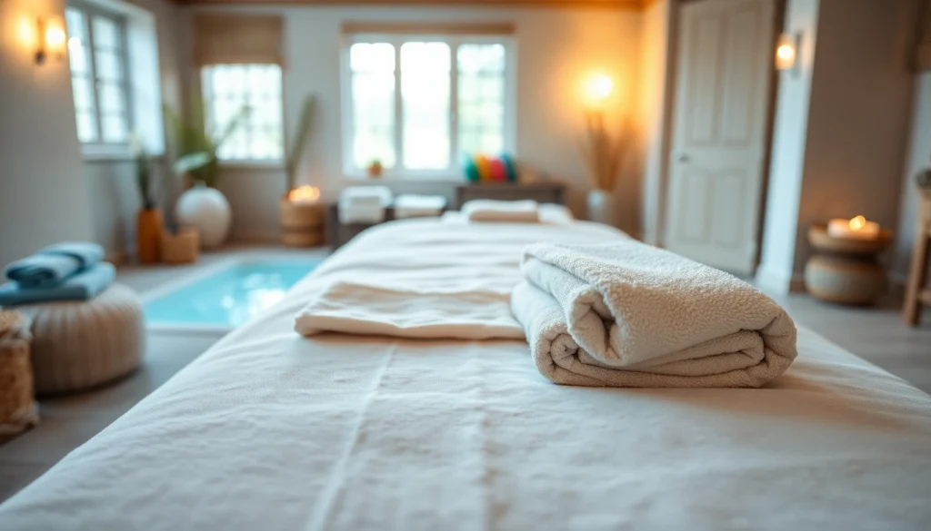 스웨디시 마사지 테이블에서 아로마 오일로 편안한 관리 중인 모습