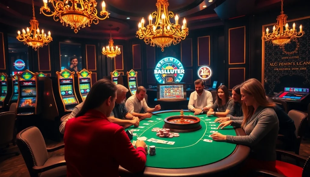 Experience thrilling gameplay at https://23win.hiphop/ with players celebrating at an exciting casino table.