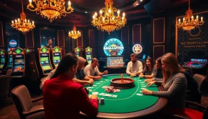 Experience thrilling gameplay at https://23win.hiphop/ with players celebrating at an exciting casino table.