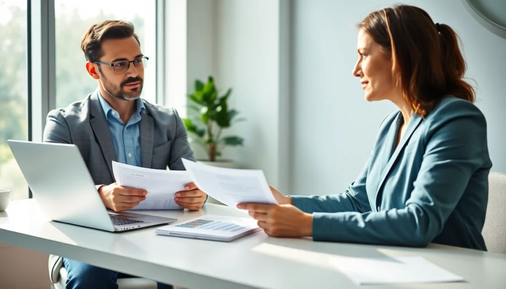 카드현금화 관련 정보 제공하는 전문가와 고객의 상담 현장