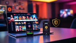 Engaging digital scene of F8BET platform showcasing online gambling with top games.