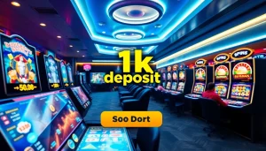 Menggambarkan slot depo 1k yang menarik dalam antarmuka permainan online yang cerah dan mengundang.