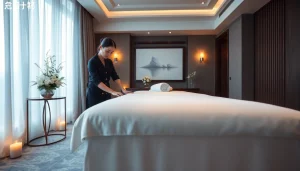 Experience 출장마사지 in a luxurious hotel ambiance with a professional massage setup.