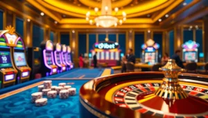 I9bet online casino showcasing vibrant gaming elements and luxury atmosphere