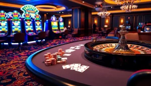 Engage in exciting gameplay at https://www.kjc.global/ with vibrant casino tables, thrilling poker chips, and dynamic roulette wheels.