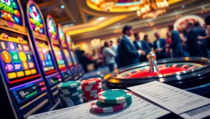 Engaging players at idnslot slots surrounded by vibrant lights and winning excitement.