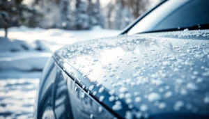 Enhance winter car protection Chattanooga with expert detailing service in a snowy setting.