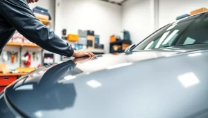 Apply PPF Chattanooga for effective car protection in a professional workshop.