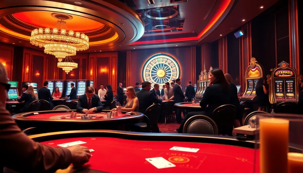 Exciting casino scene with poker action and roulette at https:/sc88.bz/. Experience the thrill of gambling!
