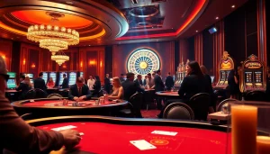 Exciting casino scene with poker action and roulette at https:/sc88.bz/. Experience the thrill of gambling!